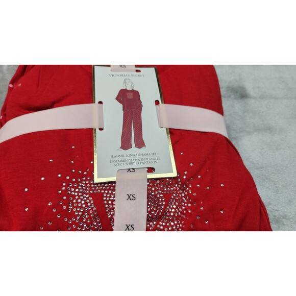 Victoria's Secret XS Red Flannel Long Tee Jama Set NWT - Picture 2 of 4